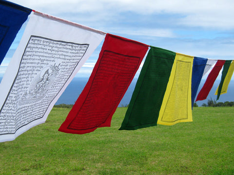 25 Large Tibetan Prayer Flags, high grade cotton