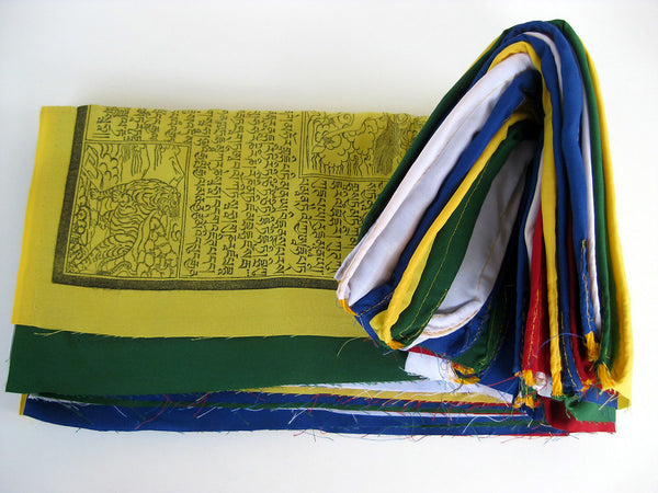 25 Large Tibetan Prayer Flags, high grade cotton