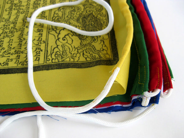 5 Large Tibetan Prayer Flags, high grade cotton