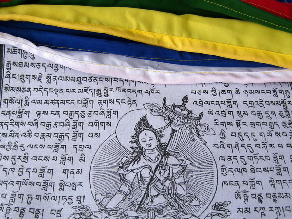 5 Large Tibetan Prayer Flags, high grade cotton