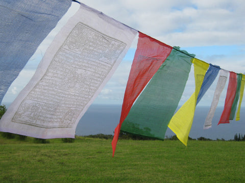 25 Large Tibetan Prayer Flags, polyester