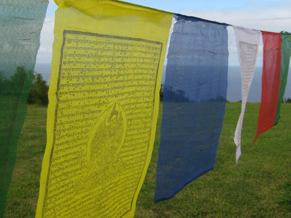25 Large Tibetan Prayer Flags, polyester