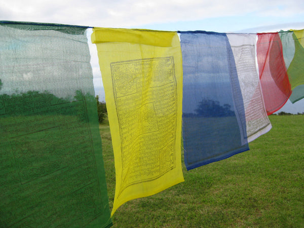 25 Large Tibetan Prayer Flags, polyester