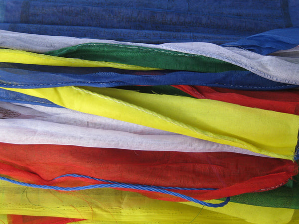 25 Large Tibetan Prayer Flags, polyester