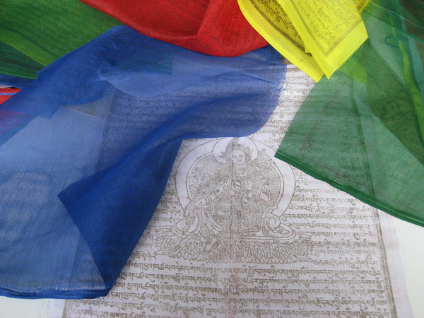 25 Large Tibetan Prayer Flags, polyester