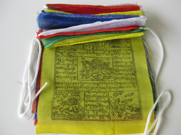 25 Small Tibetan Prayer Flags, polyester