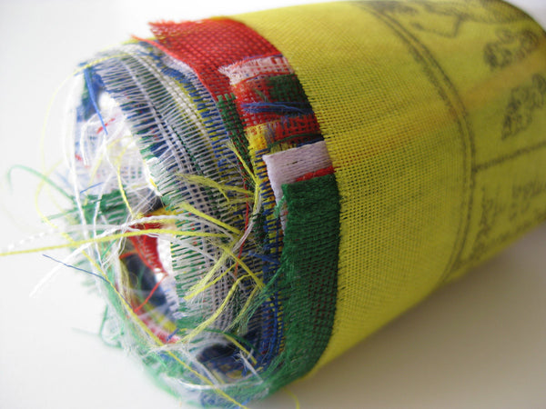 25 Small Tibetan Prayer Flags, polyester