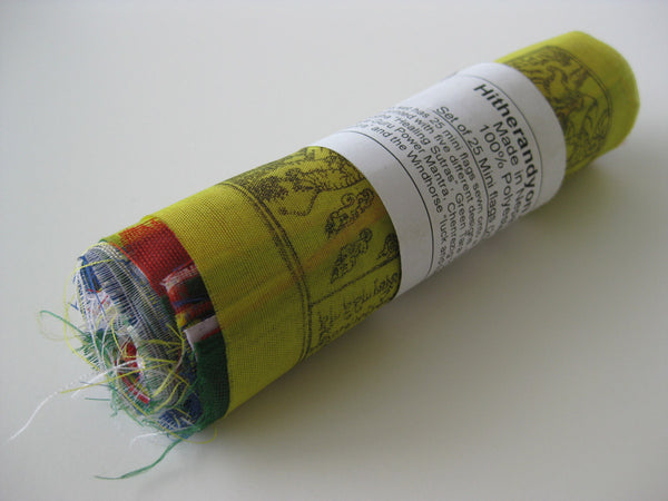 25 Small Tibetan Prayer Flags, polyester