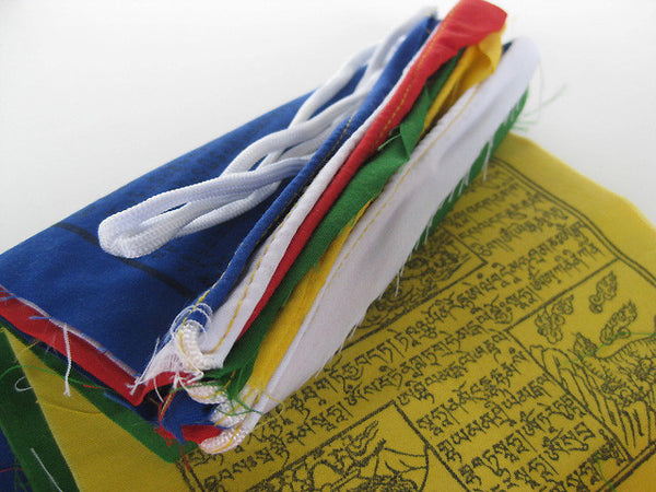 5 rolls of small Tibetan Prayer Flags, 10 flags per roll, 50 flags total