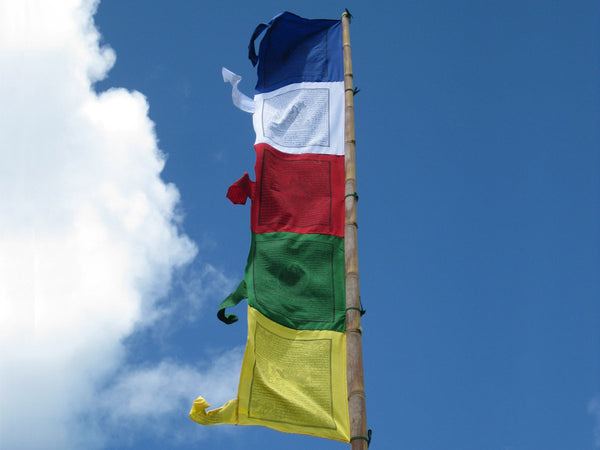 Vertical Tibetan Prayer Flags, Dar-cho, in  high quality cotton