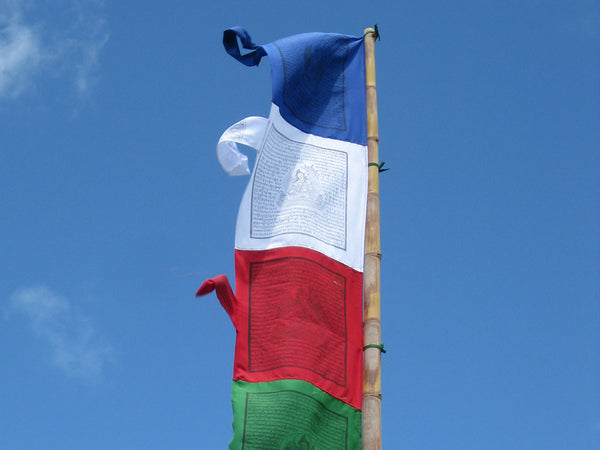 Vertical Tibetan Prayer Flags, Dar-cho, in  high quality cotton