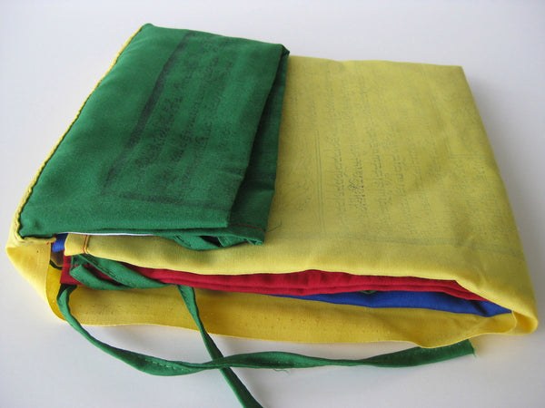 Vertical Tibetan Prayer Flags, Dar-cho, in  high quality cotton