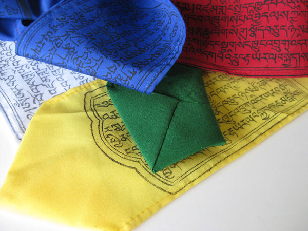 Vertical Tibetan Prayer Flags, Dar-cho, in  high quality cotton