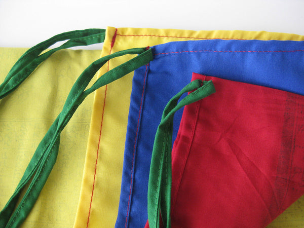 Vertical Tibetan Prayer Flags, Dar-cho, in  high quality cotton