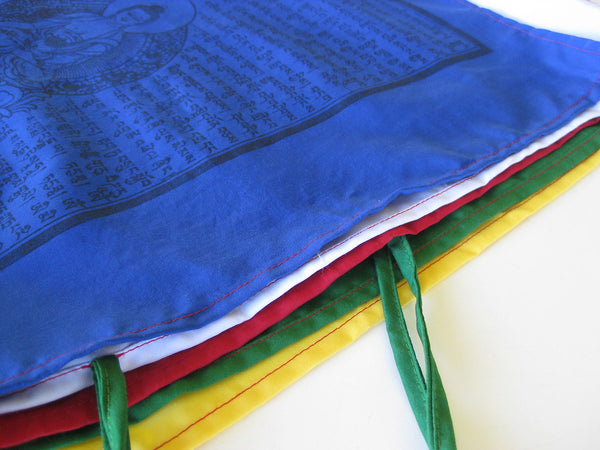 Vertical Tibetan Prayer Flags, Dar-cho, in  high quality cotton