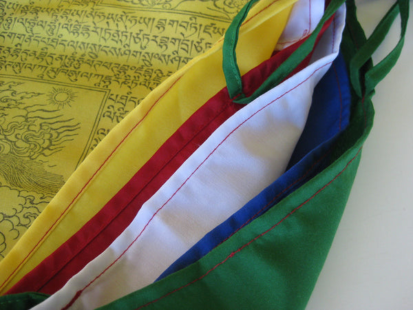 Vertical Tibetan Prayer Flags, Dar-cho, in  high quality cotton