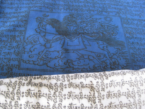 Vertical Tibetan Prayer Flags displaying Gyaltsen Semo, "Swift Accomplishment of Wishes"