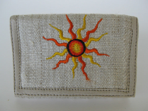Hemp Wallet with Sun Embroidery
