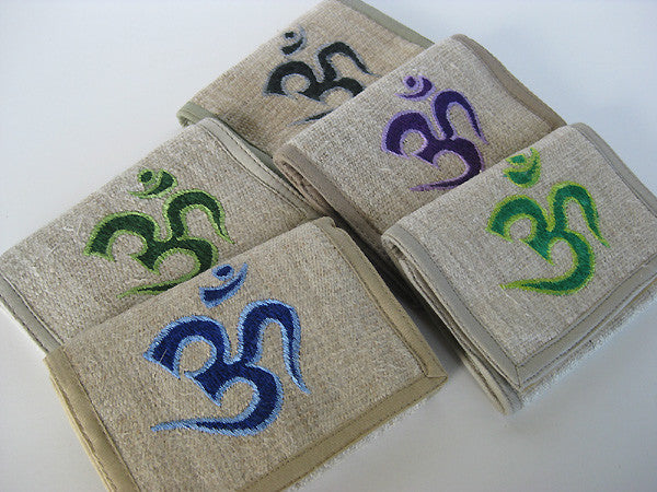 Hemp Wallet with Om Embroidery