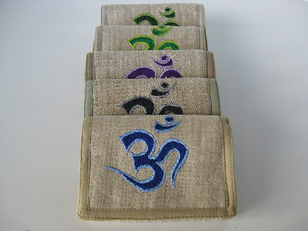 Hemp Wallet with Om Embroidery