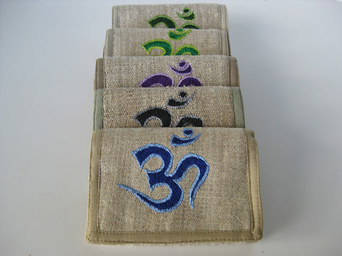 Hemp Wallet with Om Embroidery