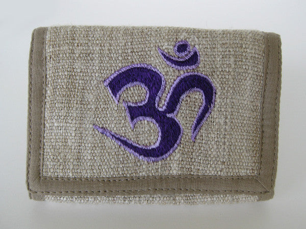 Hemp Wallet with Om Embroidery