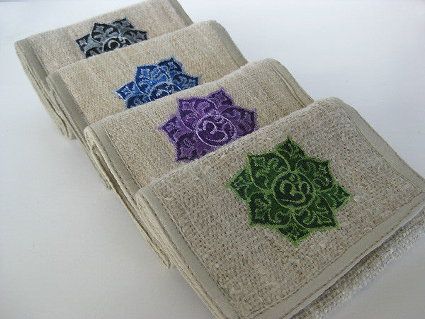 Hemp Wallet with Om Mandala Embroidery