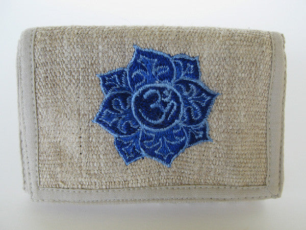 Hemp Wallet with Om Mandala Embroidery