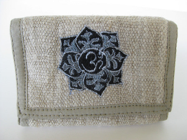 Hemp Wallet with Om Mandala Embroidery