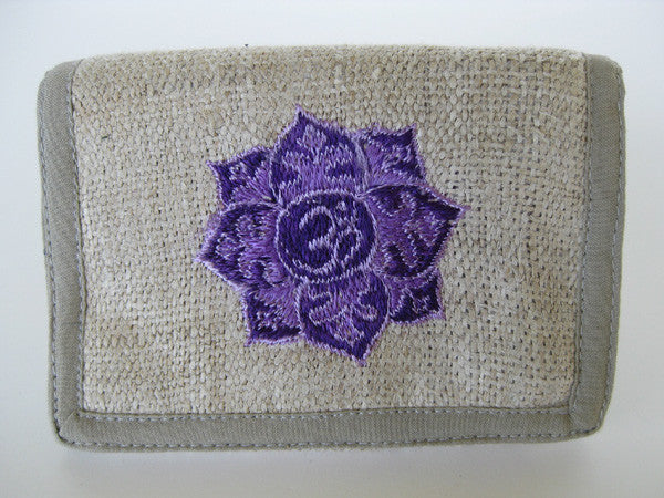 Hemp Wallet with Om Mandala Embroidery