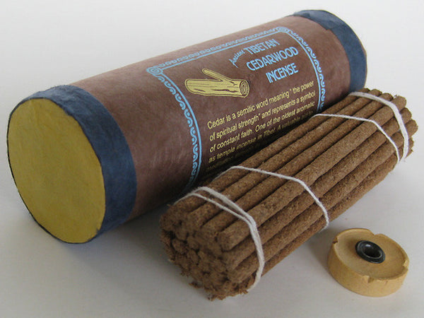 Tibetan Cedarwood, cedar incense sticks with incense burner