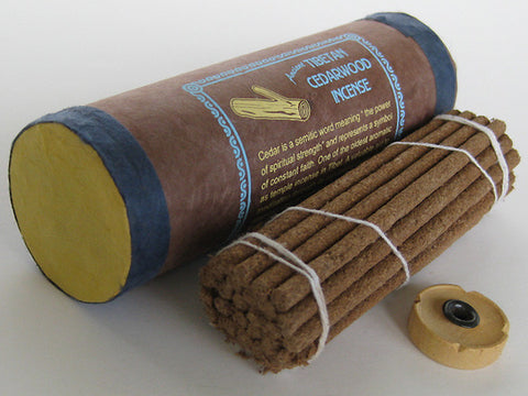 Tibetan Cedarwood, cedar incense sticks with incense burner