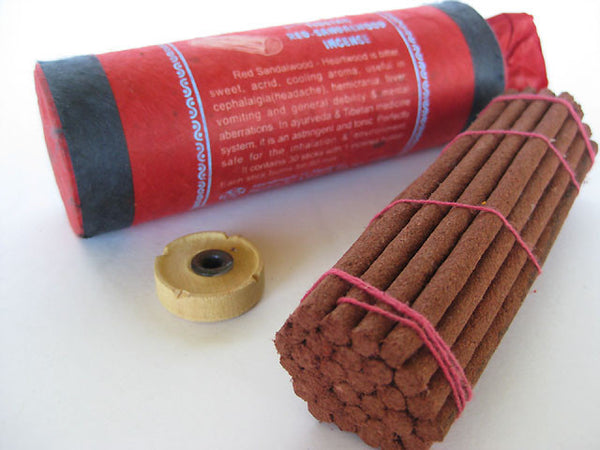 Tibetan Red Sandalwood Incense sticks with incense burner