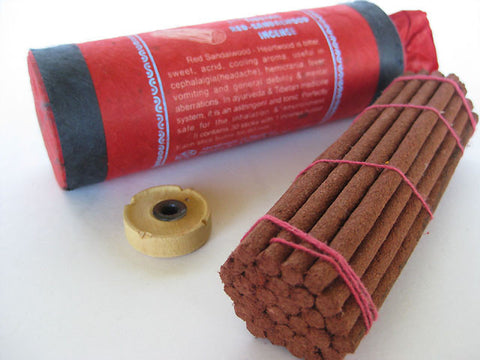 Tibetan Red Sandalwood Incense sticks with incense burner