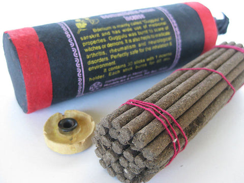 Tibetan Bdellium Gokul Resin Incense sticks with incense burner