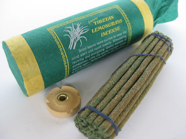 Tibetan Lemongrass Incense sticks with incense burner