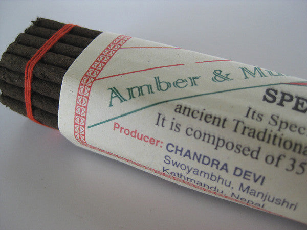Amber and Musk Tibetan incense sticks handmade in Nepal