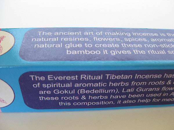 Everest Ritual Tibetan Incense comes with a small wooden incense burner