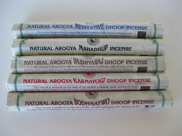 Set of five natural arogya Tibetan Incense