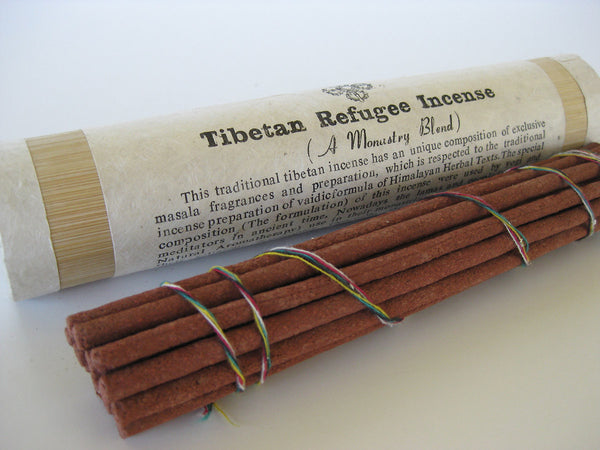 Set of three traditional bamboo tube Tibetan Incense
