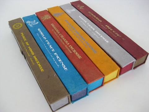 Set of six premium natural Tibetan incense blends