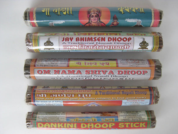 Set of five Hindu tradition incense blends