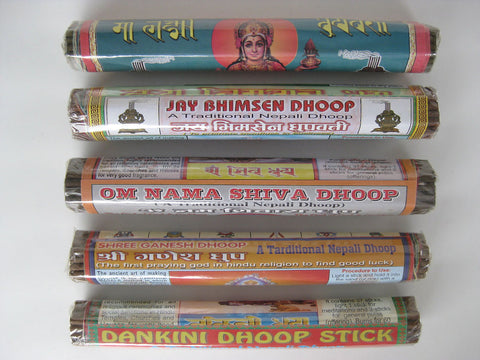 Set of five Hindu tradition incense blends
