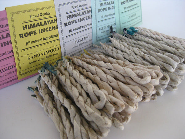 Set of nine Himalayan rope incense