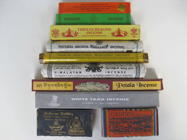 Set of ten healing blends of natural Tibetan Incense