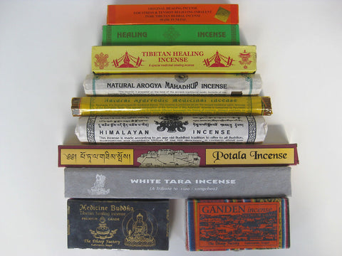 Set of ten healing blends of natural Tibetan Incense