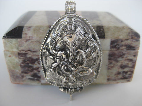 Sterling Silver Ganesha Elephant Gau Locket