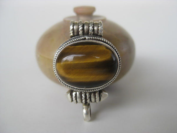 Tigers Eye Silver Gau Locket