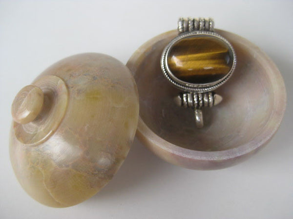Tigers Eye Silver Gau Locket