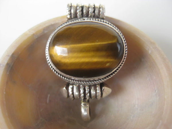Tigers Eye Silver Gau Locket